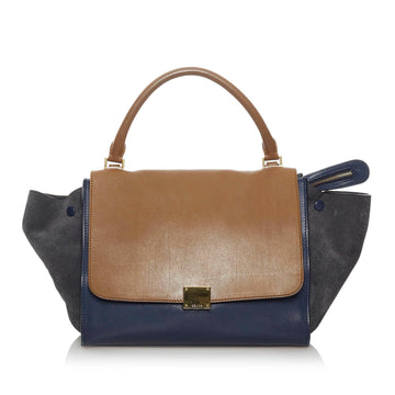 Celine Trapeze Tricolor Leather Satchel (MLB-30164)