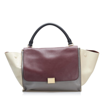Celine Trapeze Tricolor Leather Satchel (MLB-yEXSqN)