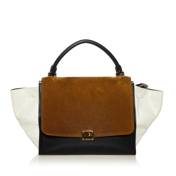 Celine Trapeze Tricolor Leather Satchel (MLB-uaApQA)