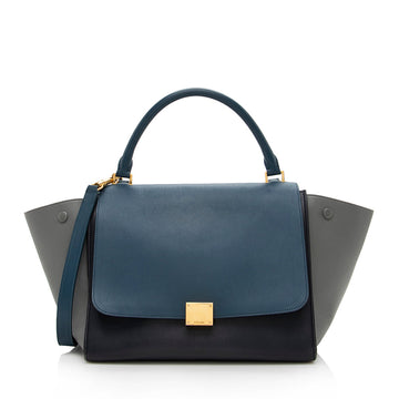 Celine Tricolor Calfskin Small Trapeze Bag (SHF-17369)
