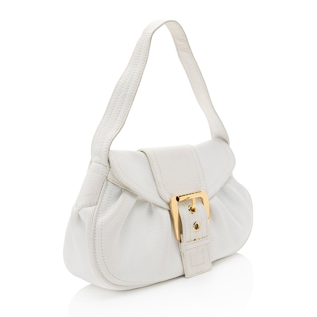 Celine Vintage Leather Buckle Shoulder Bag (SHF-Eqi2Xs)