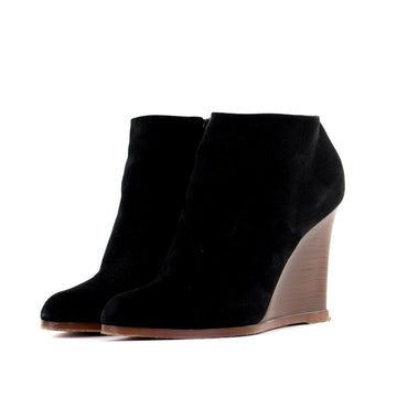 Black Suede Wedge Boots