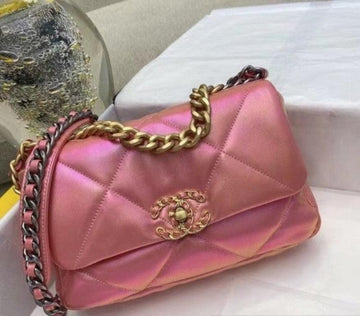 Makersluxe - Flap Bag Metallic Sunset Pearl Pink