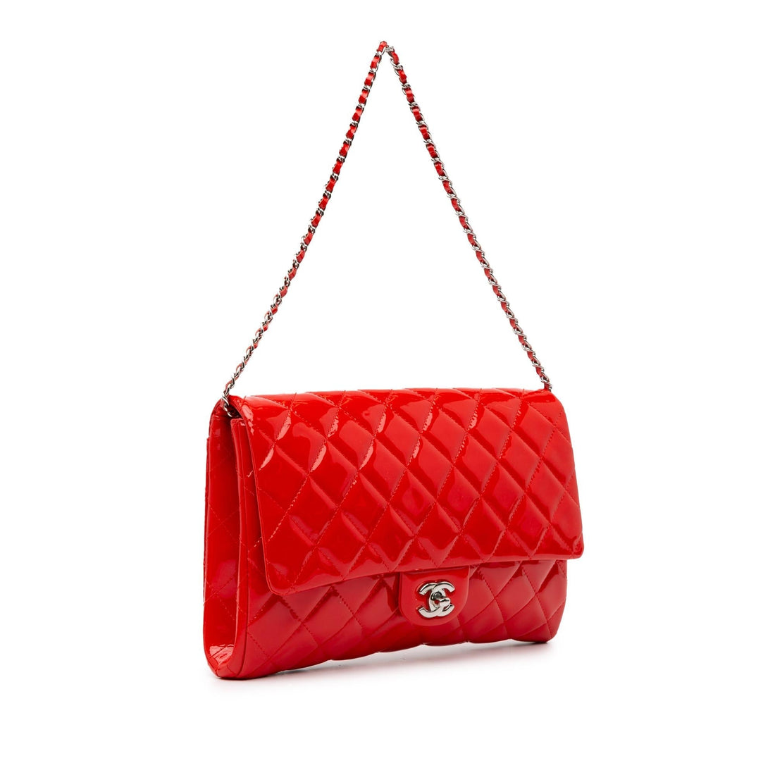 Chanel CC Quilted Patent Clutch with Chain (MLB-lpgzOs)