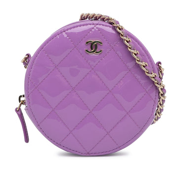 Chanel CC Quilted Patent Round Clutch With Chain (MLB-g7ORNQ)