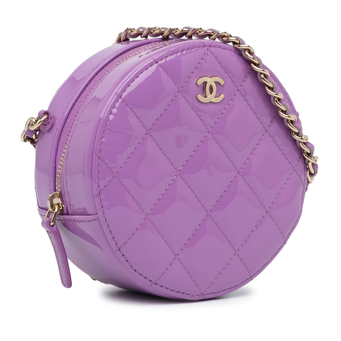 Chanel CC Quilted Patent Round Clutch With Chain (MLB-g7ORNQ)