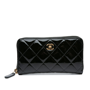 Chanel CC Quilted Patent Zip Around Long Wallet (MLB-OZKSJN)