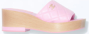 CHANEL CC COCO QUILTED LAMBSKIN LEATHER MULES