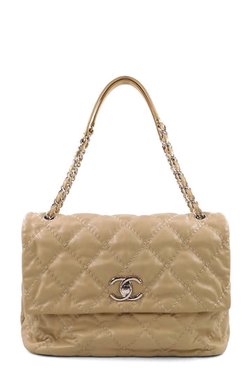 Love Me Tender Medium Flap Bag Beige