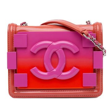 Chanel Mini Ombre Plexiglass and Patent Boy Brick Flap (MLB-ekVGPs)