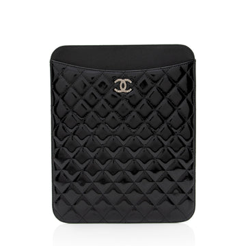 Chanel Patent Leather CC Brilliant iPad Case (SHF-erdd74)
