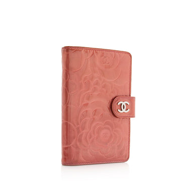 Chanel Patent Leather Camellia CC L-Double Wallet (SHF-20612)