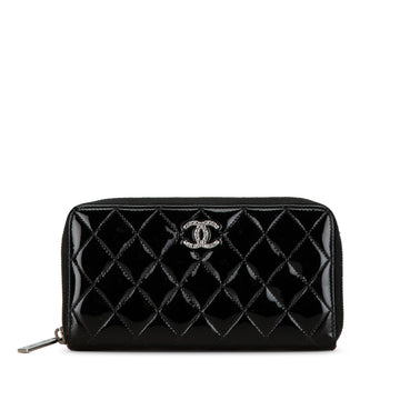 Chanel Quilted Patent Brilliant Zip Around Wallet (MLB-9dsHwF)