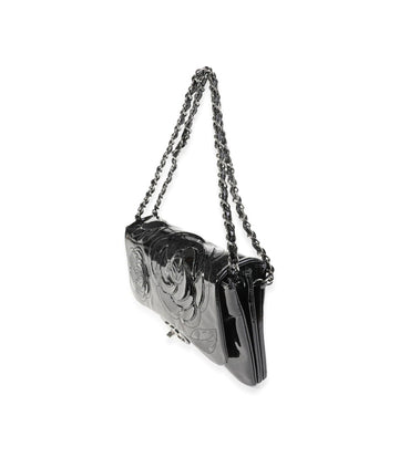 CHANEL PATENT LEATHER CAMELLIA FLOWER BAG