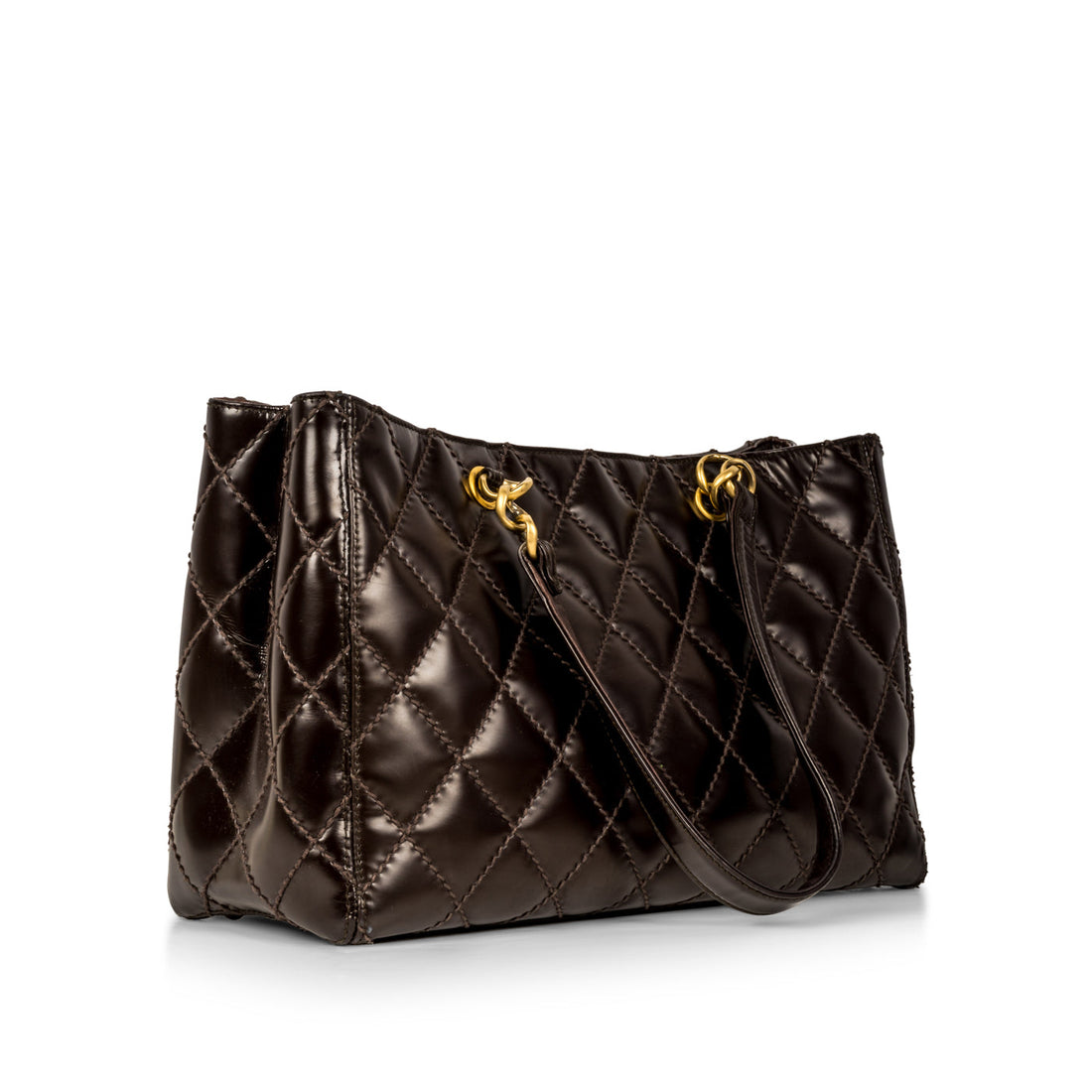 Shopping Tote Patent - Dark Brown