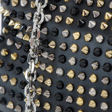 Loubiposh Mixed Metal Spiked Clutch