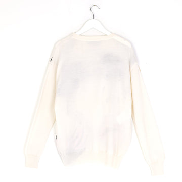 White Pop Art Knitted Sweater