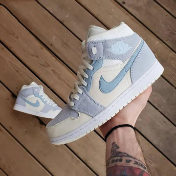 Custom Air Jordan 1 Light Blue Sneakers