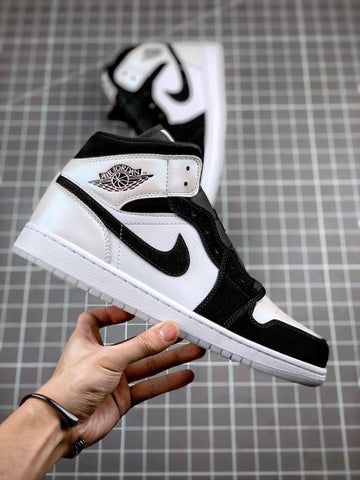 Custom Air Jordan 1 MID Black and White Panda