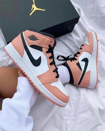 Custom Air Jordan 1 Mid" Digital Pink Quartz High Q ( Customs And Box ), Jordan 1 Sneakers Active