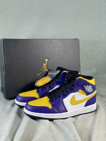 Custom Air Jordan 1 Mid 'Lakers' DQ8426-517