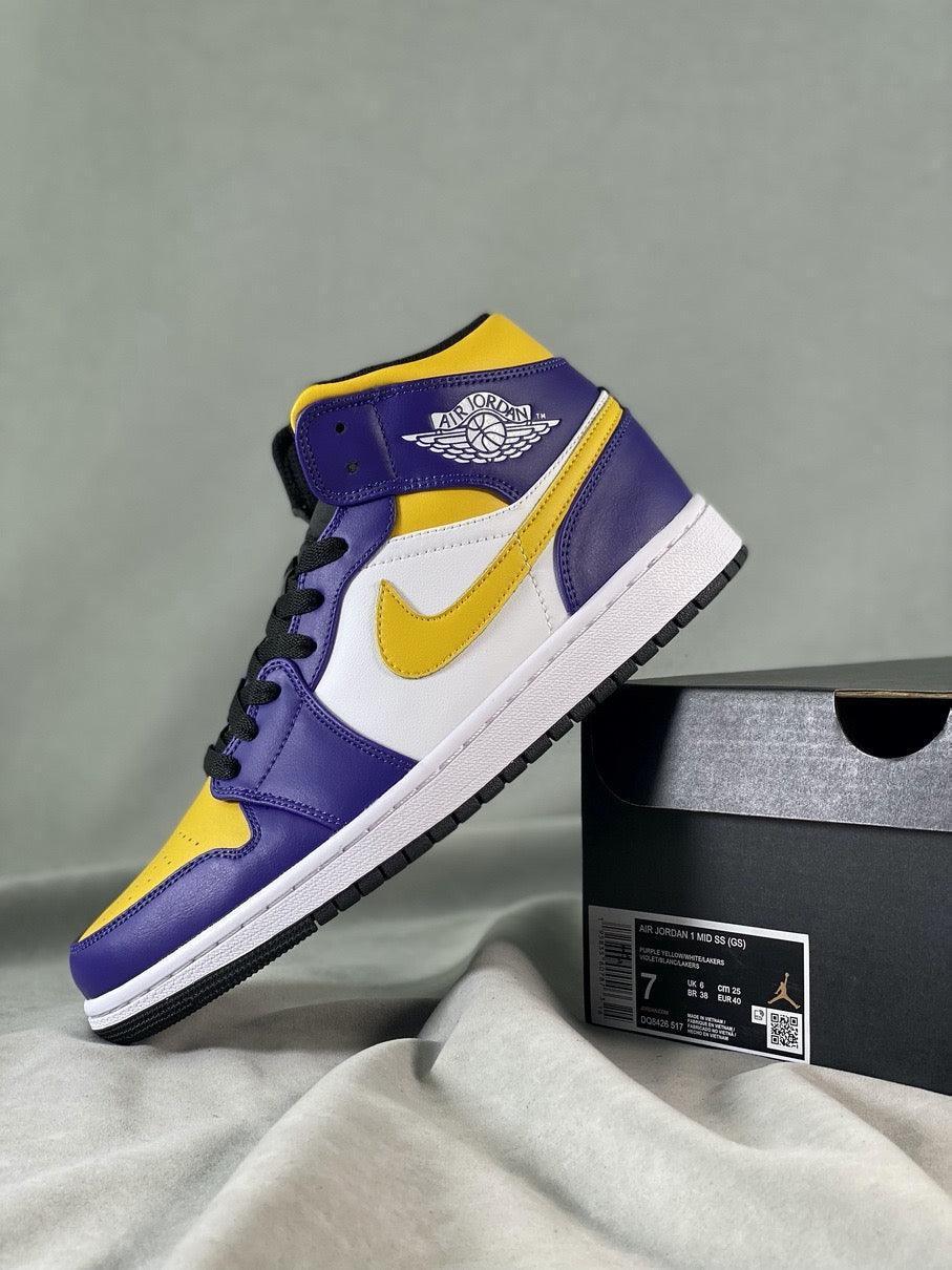 Custom Air Jordan 1 Mid 'Lakers' DQ8426-517