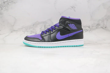 Custom Air Jordan 1 Purple Mid High Q ( Customs And Box ), Jordan 1 Sneakers Active