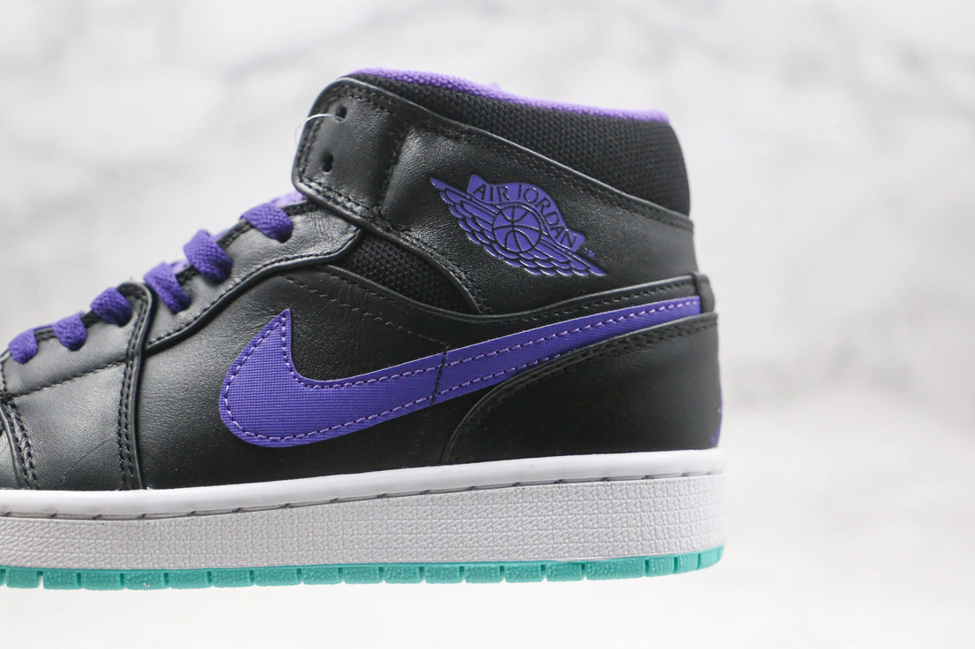 Custom Air Jordan 1 Purple Mid High Q ( Customs And Box ), Jordan 1 Sneakers Active