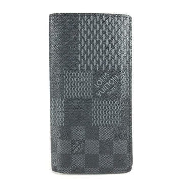 LOUIS VUITTON Long Wallet Purse N60436 Damier canvas black Damier Graphite Portefeuille Blaza NM mens Used