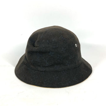 LOUIS VUITTON hat M76209 Cotton, Polyester black Hat Hat Bucket Hat Bob Hat Chapo Monogram Denim mens 60 Used