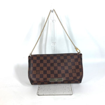 LOUIS VUITTON Shoulder Bag N41276 Damier canvas Brown Damier Favorit PM Women Used