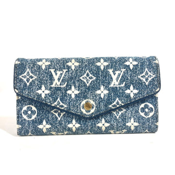 LOUIS VUITTON Long Wallet Purse M81183 Monogram denim blue Monogram jacquard denim Portefeuille Sara Women Used