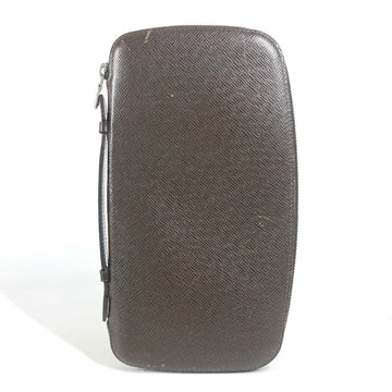 LOUIS VUITTON Long Wallet Purse M30658 Taiga Leather Brown Taiga Organizer Atoll mens Used