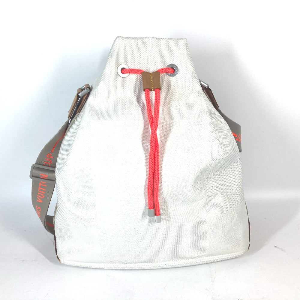 LOUIS VUITTON Shoulder Bag M80634 canvas white Damier Jean Volunteer Drawstring Bag Women Used