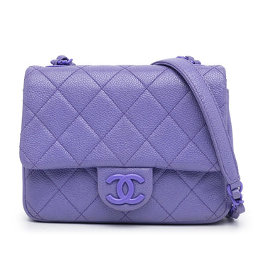 Chanel Incognito Flap Bag Mini Square Purple Caviar