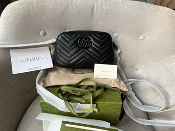 Gucci GG Black on Black Marmont Small Shoulder Bag (RRP £1340)