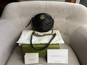 Gucci GG Round Black Marmont Small Shoulder Bag (RRP £1,090)