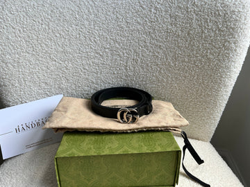 Gucci GG Marmont Thin Black Leather Belt (RRP £320)