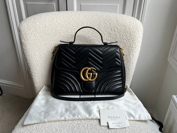 Gucci GG Black Marmont Medium Top Handle Bag (RRP £2290)