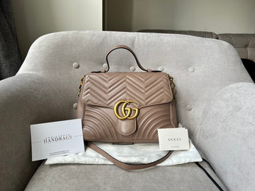 Gucci GG Dusty Pink Marmont Medium Top Handle Bag (RRP £2150)