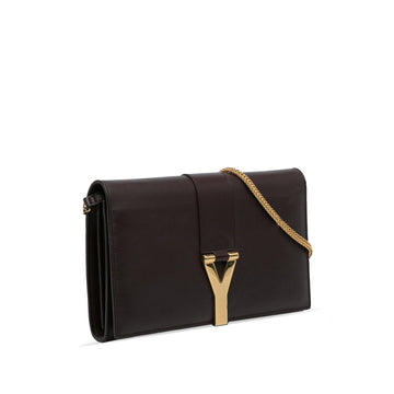 Yves Saint Laurent Chyc Ligne Wallet on Chain Brown