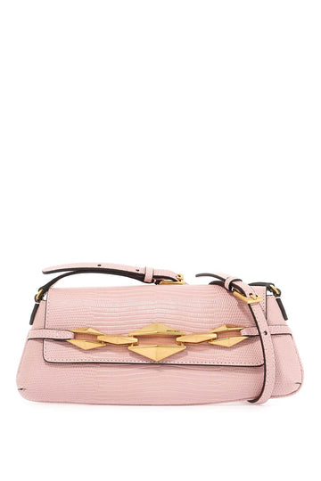 Jimmy Choo Leather Lizard Print Diamond Shoulder Bag Women