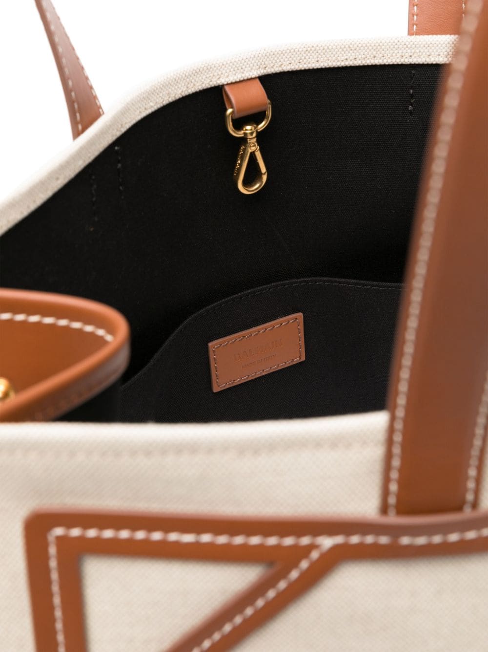 B-ARMY MEDIUM CANVAS AND LEATHER TOTE BAG