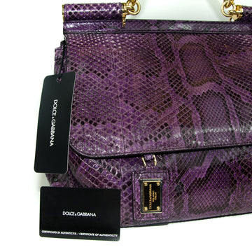 Large Snakeskin Miss Sicily Satchel