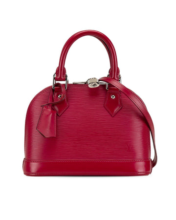 Epi Leather Top Handle Bag with Detachable Strap and Interior Slip Pocket