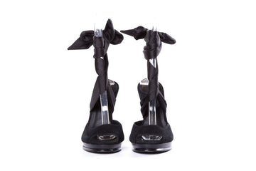 DVF Black Satin Wrap Around Sandals SZ 7 Sale