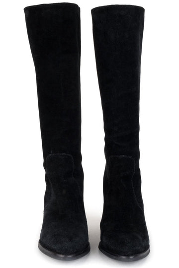 Diane Von Furstenburg Black Suede Knee High Boots 8