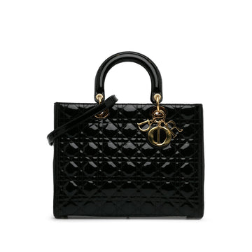 Dior Large Patent Cannage Lady Dior (MLB-WCWHTr)