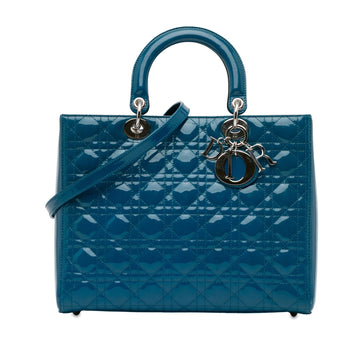 Dior Large Patent Cannage Lady Dior (MLB-BlMPBZ)
