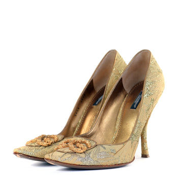 Brocade Pointed Court Shoes